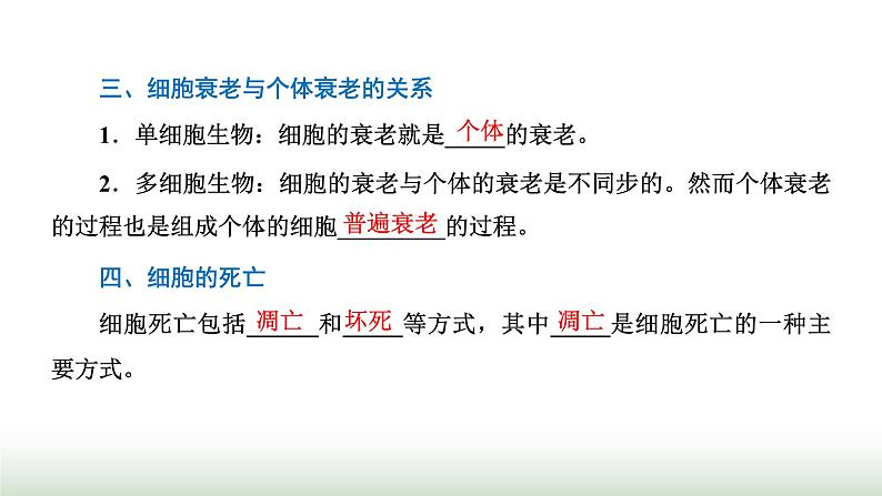 人教版高中生物必修1第6章细胞的生命历程第3节细胞的衰老和死亡课件06