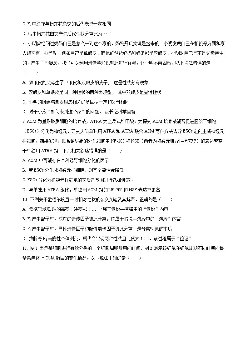 江西省乐平市第三中学2023-2024学年高一下学期3月月考生物试题（原卷版+解析版）03