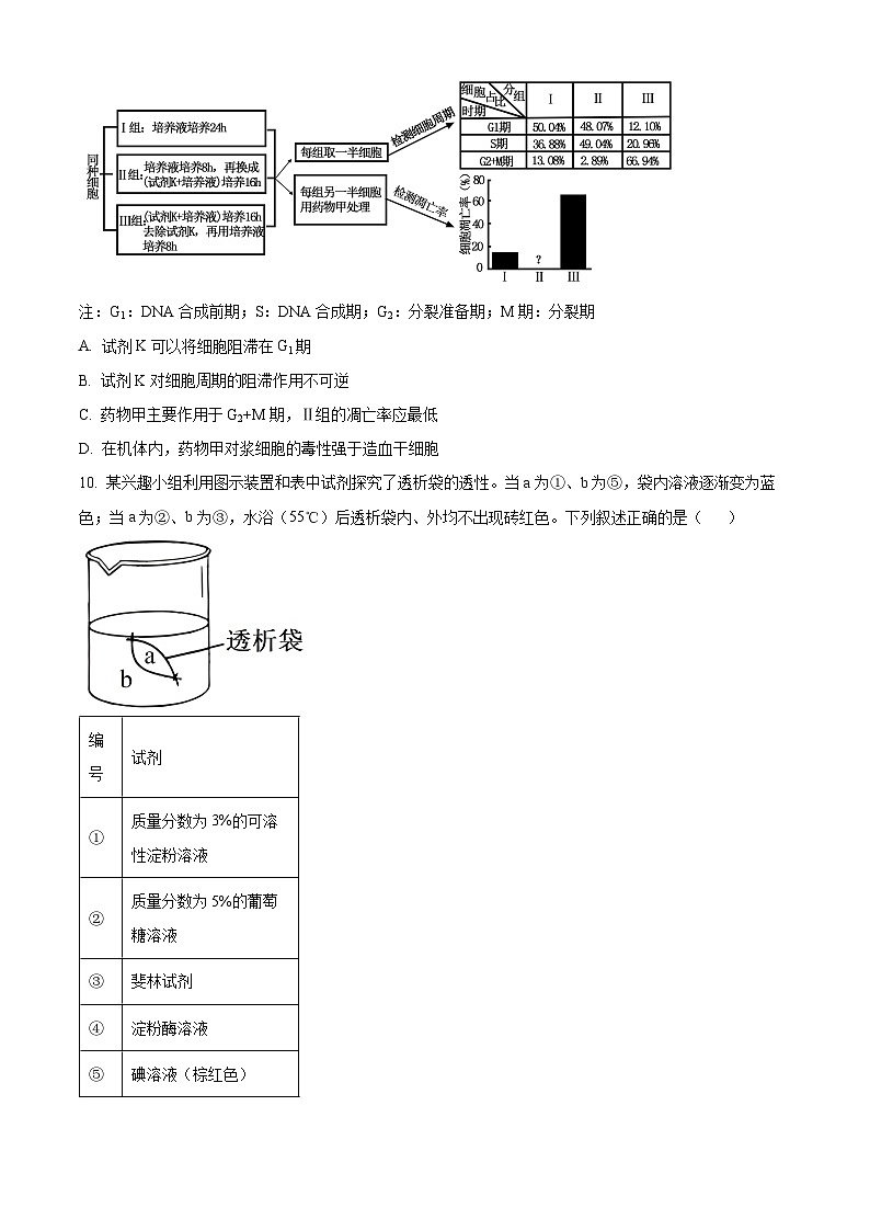 精品解析:安徽省亳州市第五完全中学2023-2024学年高一下学期3月月考生物试题(原卷版)第3页