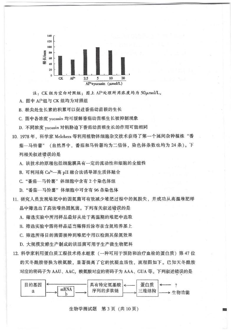 2024韶关高三下学期二模试题生物PDF版含答案03