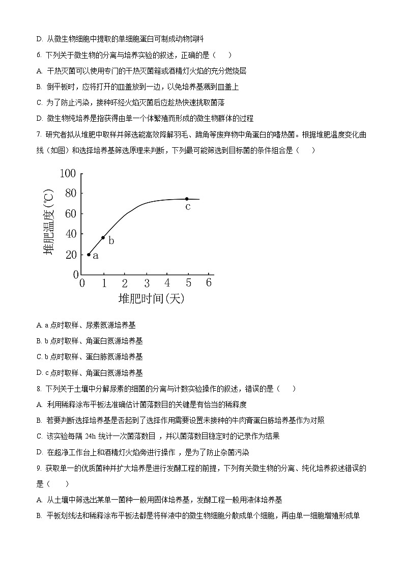 吉林省长春市东北师范大学附属中学2023-2024学年高二下学期3月考试生物试题(原卷版+解析版)02