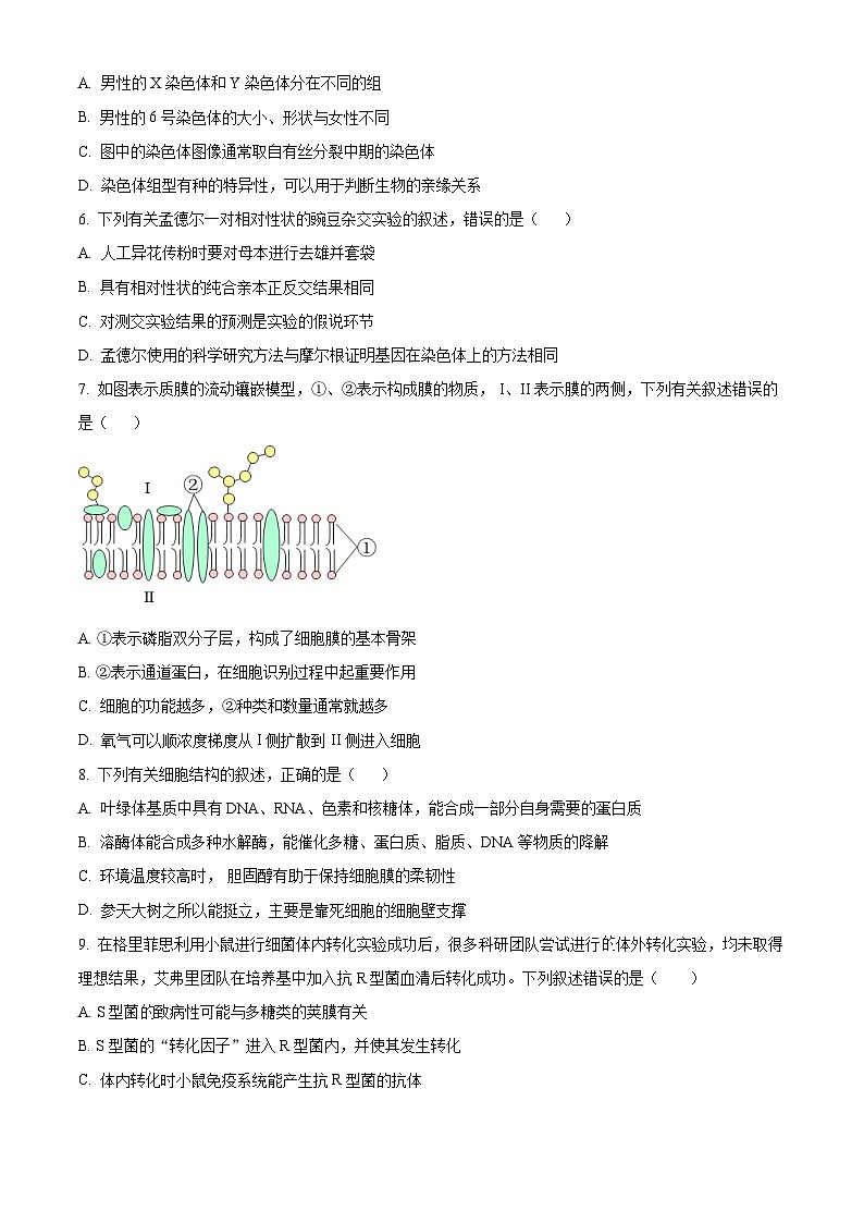 浙江省湖州市南浔高级中学2023-2024学年高一下学期第一次月考生物试题(Word版附解析)02