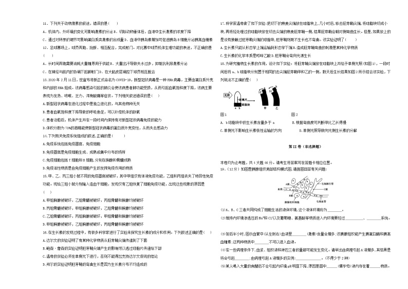 陕西省西安市蓝田县乡镇高中联考2023_2024学年高二生物上学期期中试题02