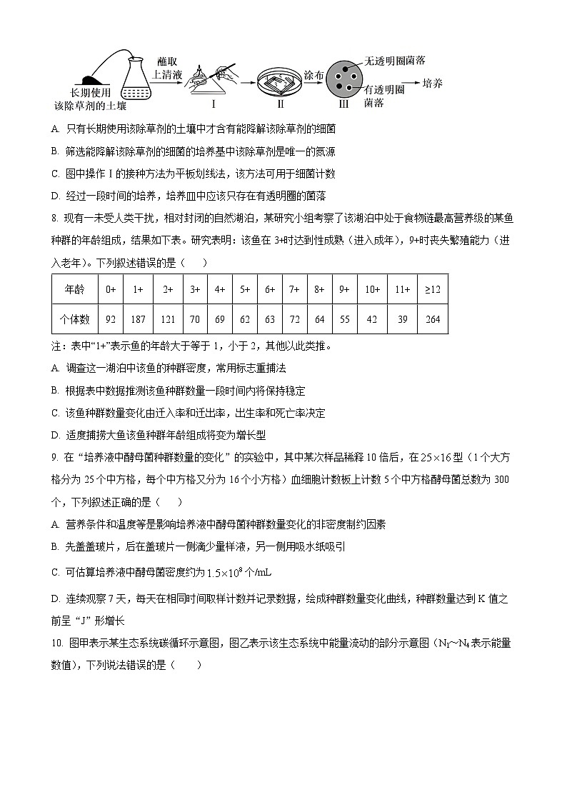江西省抚州市临川区临川第二中学2023-2024学年高二下学期3月月考生物试题(原卷版)第3页