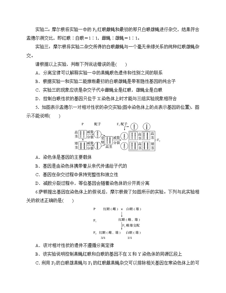 【分层作业】人教版高中生物必修二 2.2《基因在染色体上》(含答案解析)02