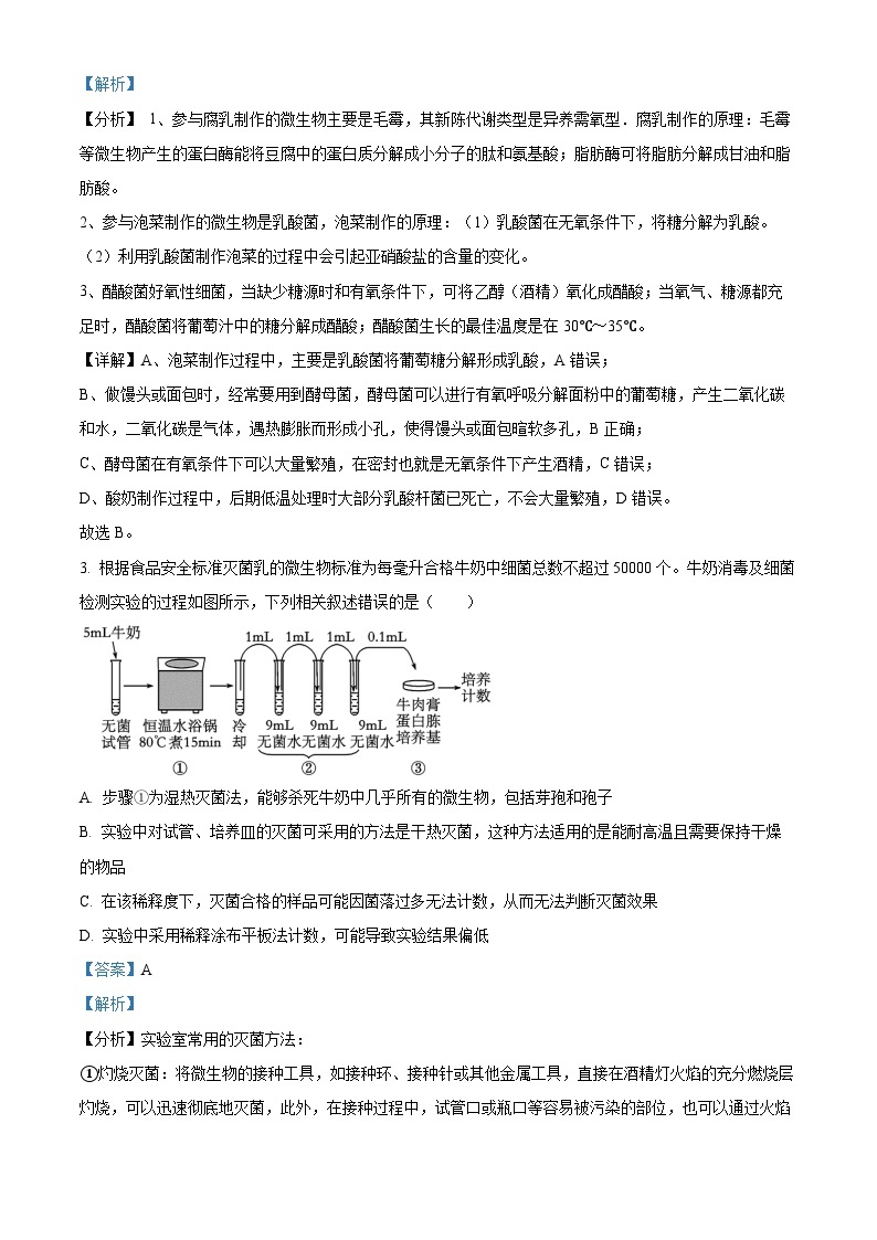 江苏省锡东高级中学2023-2024学年高二下学期3月月考生物试题（原卷版+解析版）02