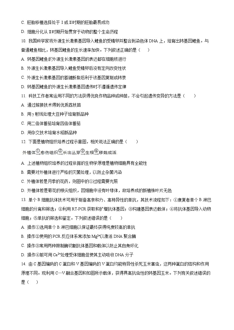 宁夏回族自治区石嘴山市平罗县平罗中学2023-2024学年高二下学期4月月考生物试题(原卷版+解析版)03