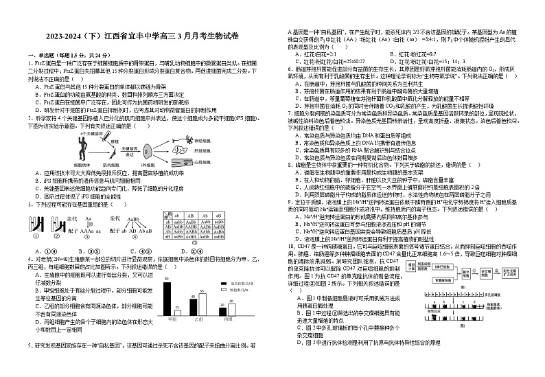 江西省宜春市宜丰县宜丰中学2023-2024学年高三下学期3月月考生物试题01