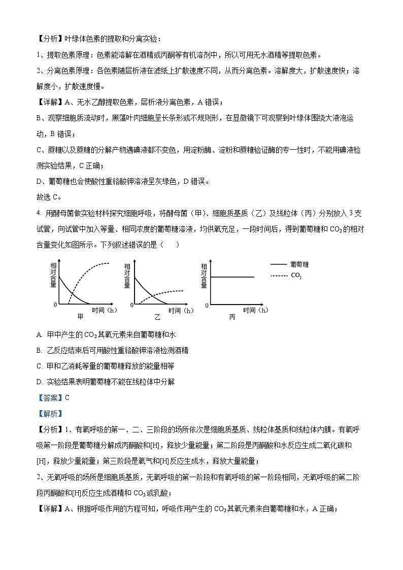 2024届河北省承德市部分高中高考二模生物试题(原卷版+解析版)03