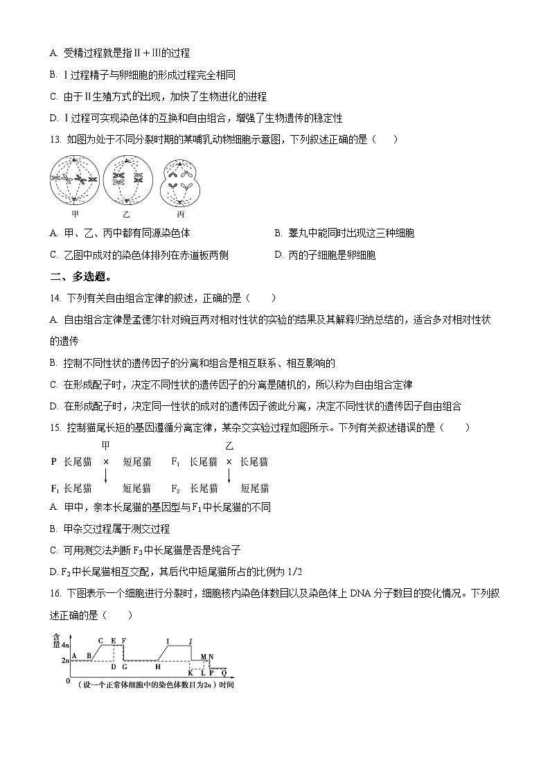 山西省大同市浑源七中2023-2024学年高一下学期第一次月考生物试题(原卷版+解析版)03