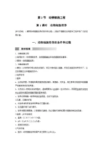 高中生物人教版 (2019)选择性必修3第2章 细胞工程第2节 动物细胞工程一 动物细胞培养优质第1课时学案及答案