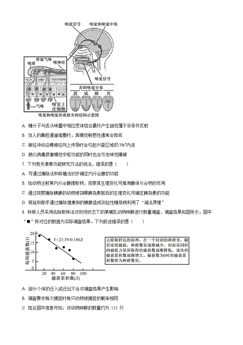 2024届广东省湛江市高三下学期二模考试生物试题(原卷版)第3页