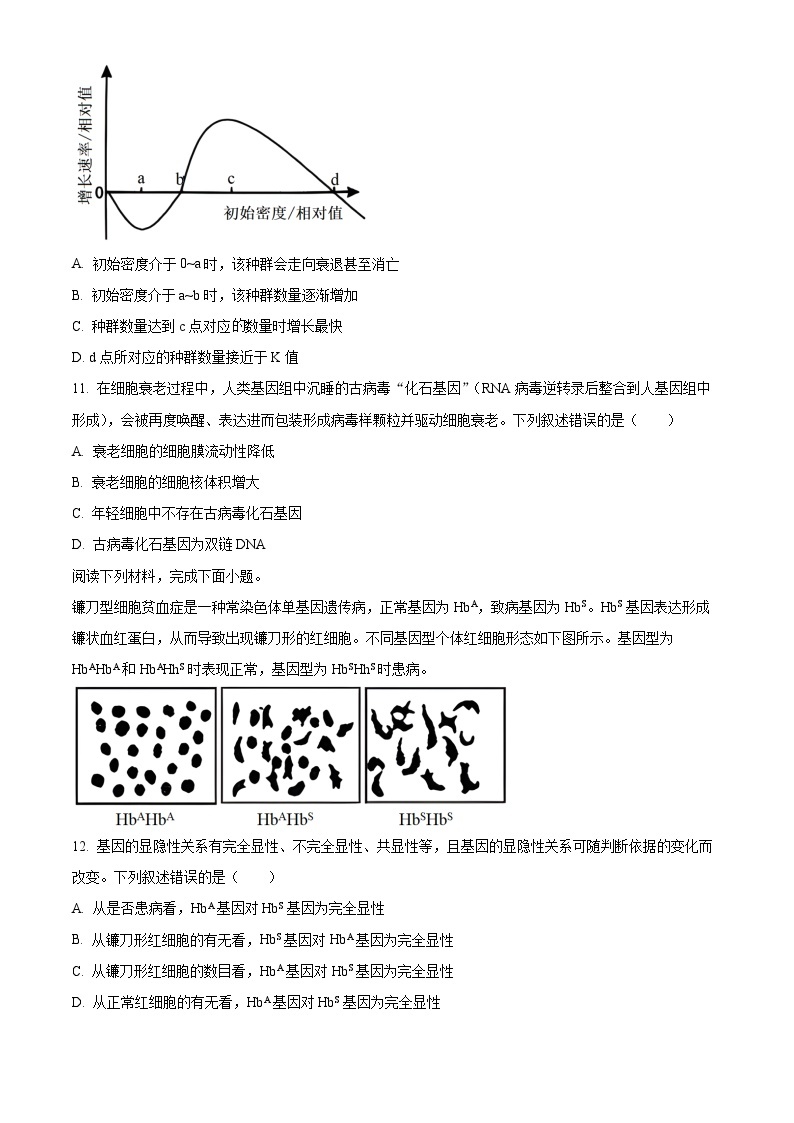 2024届浙江省金华十校高三下学期二模考试生物试题03