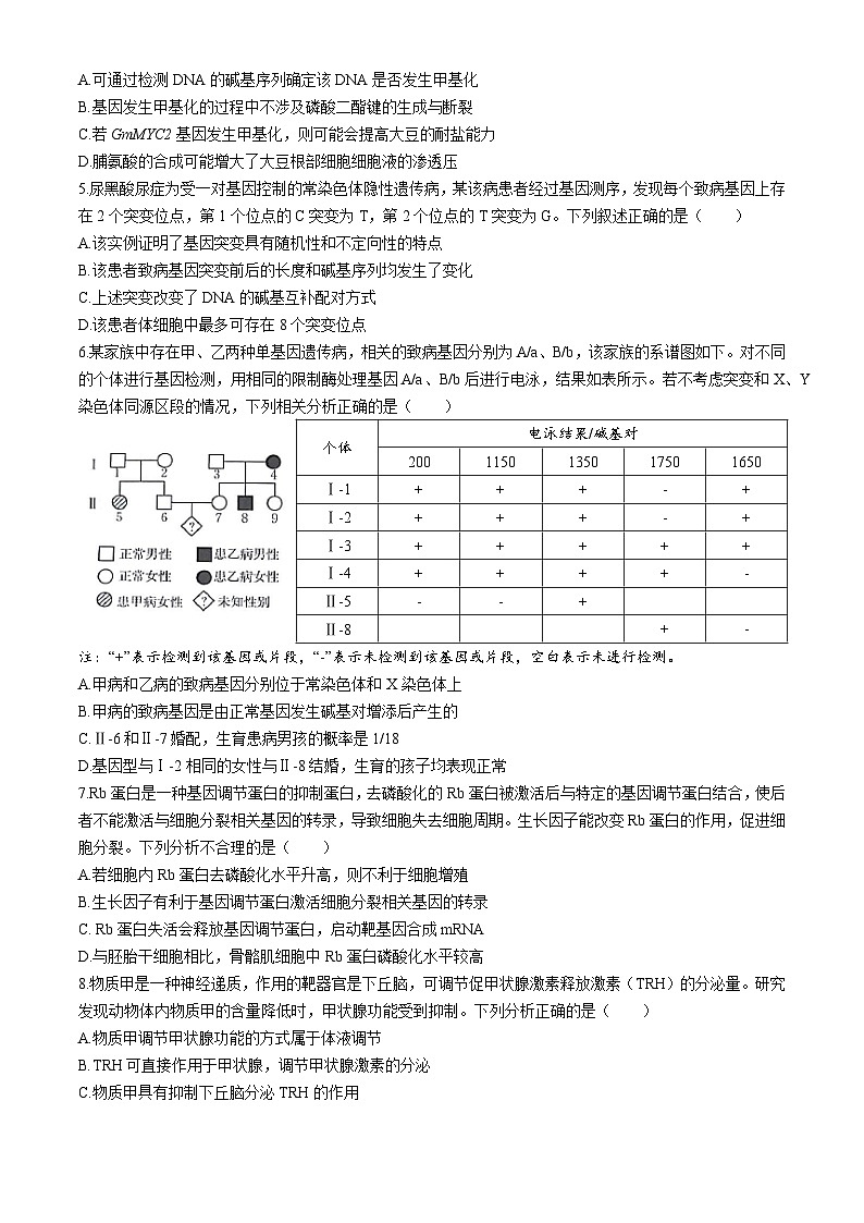 2024白银靖远县高三下学期第三次联考试题(三模)生物含答案第2页