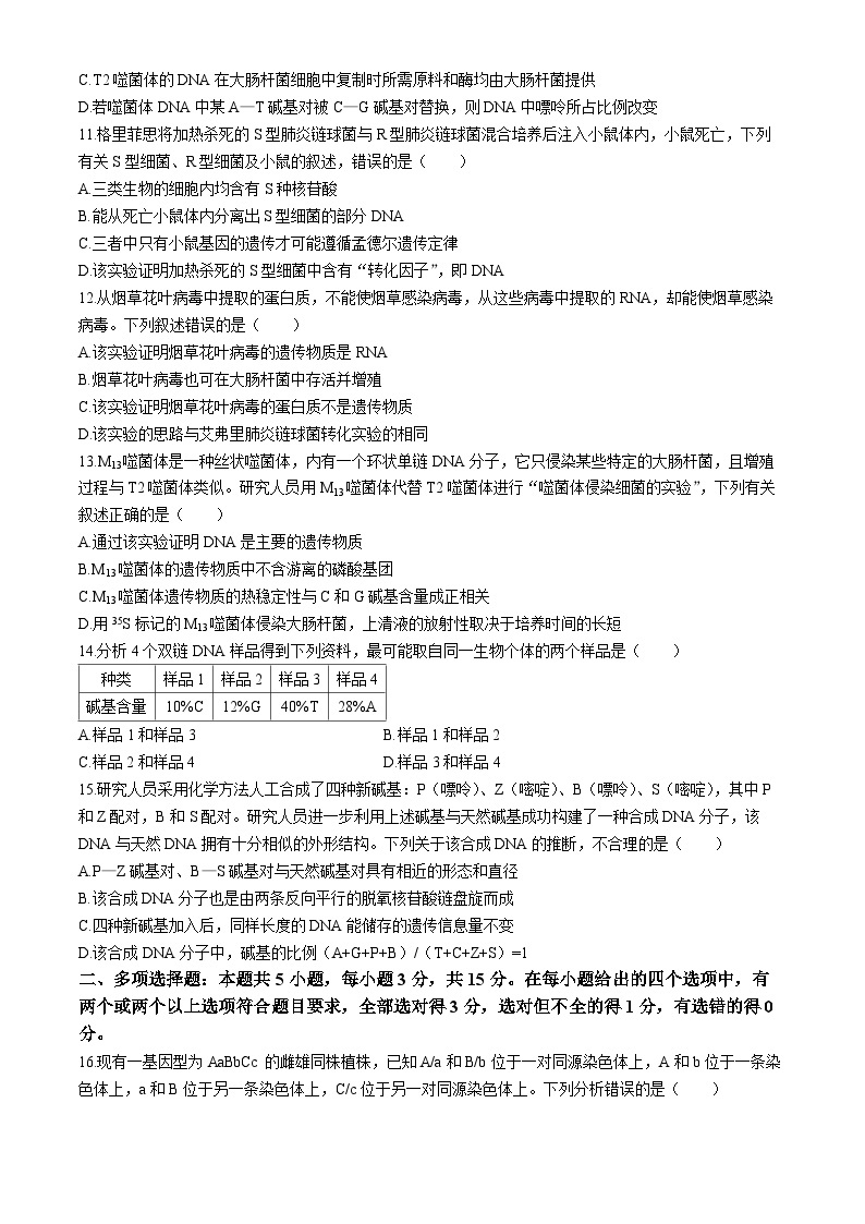 河南省新未来联考2023-2024学年高一下学期4月期中生物试题03