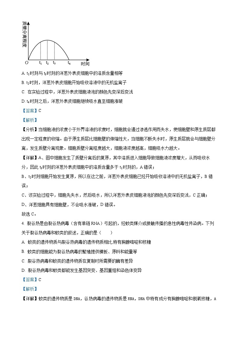 河南省漯河市源汇区漯河市高级中学2023-2024学年高三下学期4月月考生物试题（原卷版+解析版）03