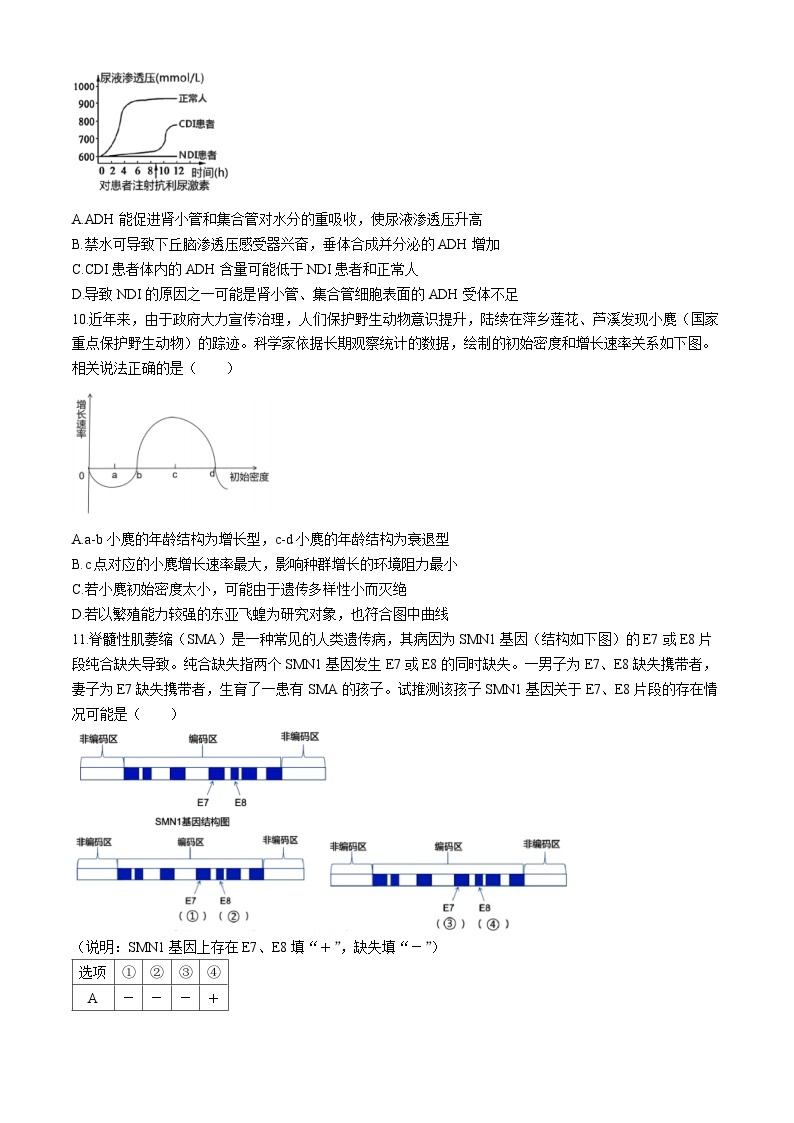 2024萍乡高三下学期第二次模拟考试生物试题03