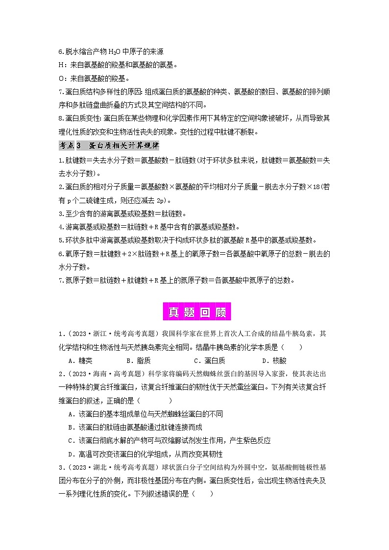 专题03 蛋白质(原卷版)第2页