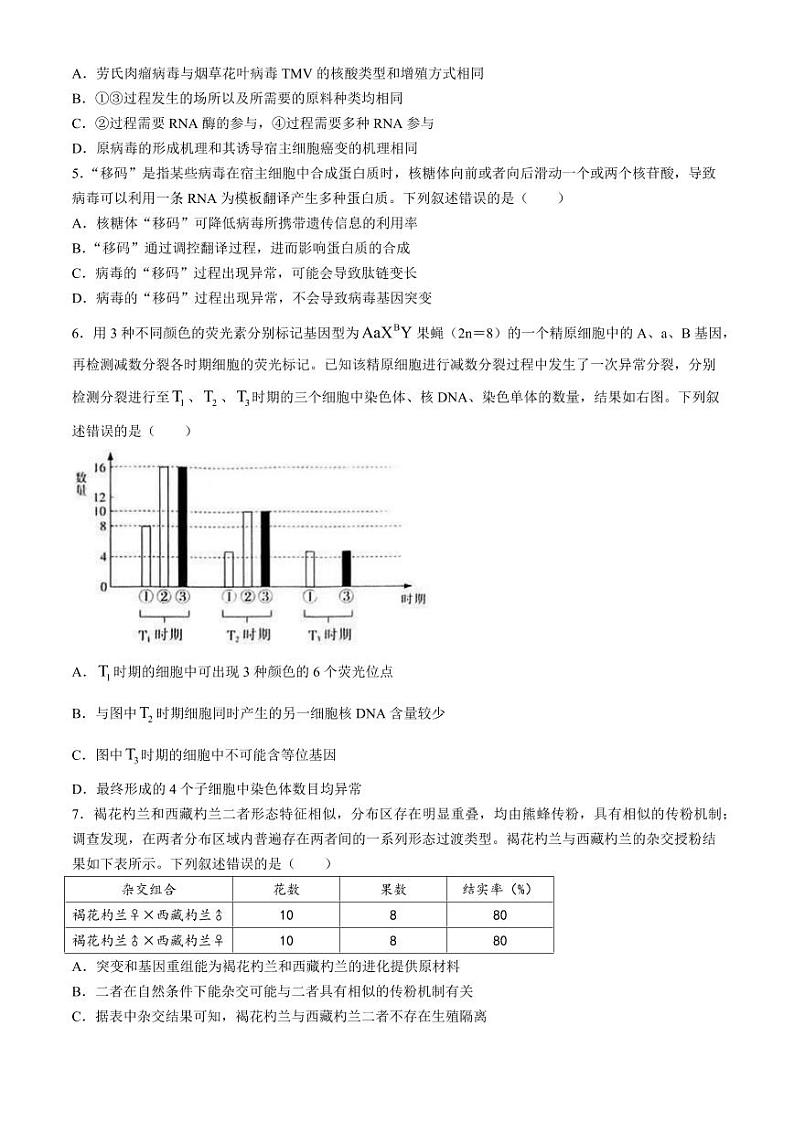 2024届江苏省新高考基地学校第五次大联考生物试题第2页