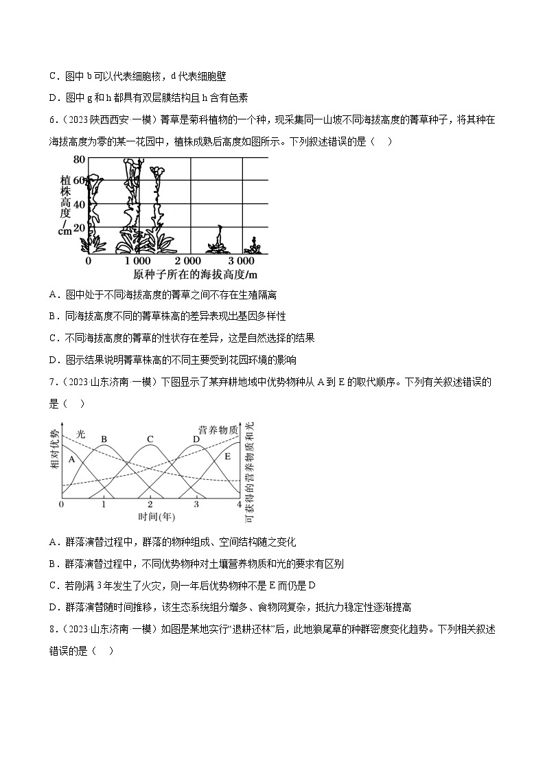 素养卷01 生命观念-【小题小卷】冲刺最新高考生物小题限时集训（新高考专用）03