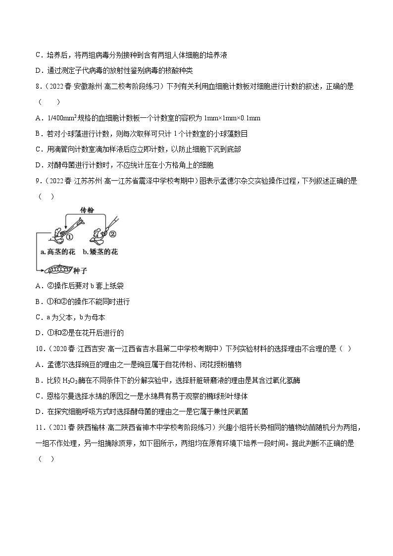 专题卷14 实验探究 -【小题小卷】冲刺最新高考生物小题限时集训（新高考专用）03