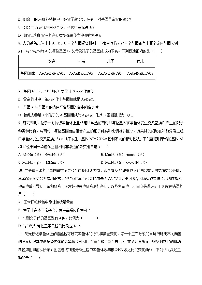 山东省济宁市邹城市2023-2024学年高一下学期4月期中考试生物试题(原卷版)第3页