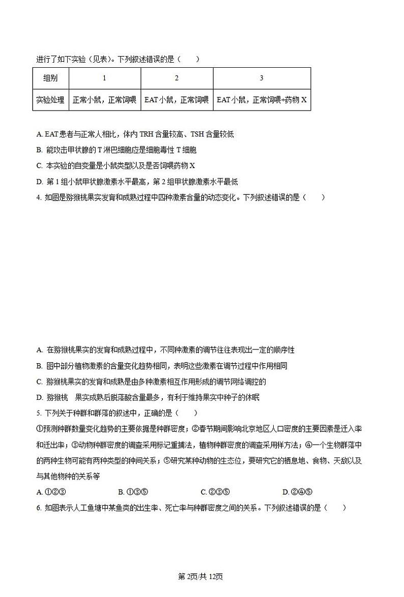 生物-河南青桐鸣2023-2024学年高二下学期3月联考试题第2页