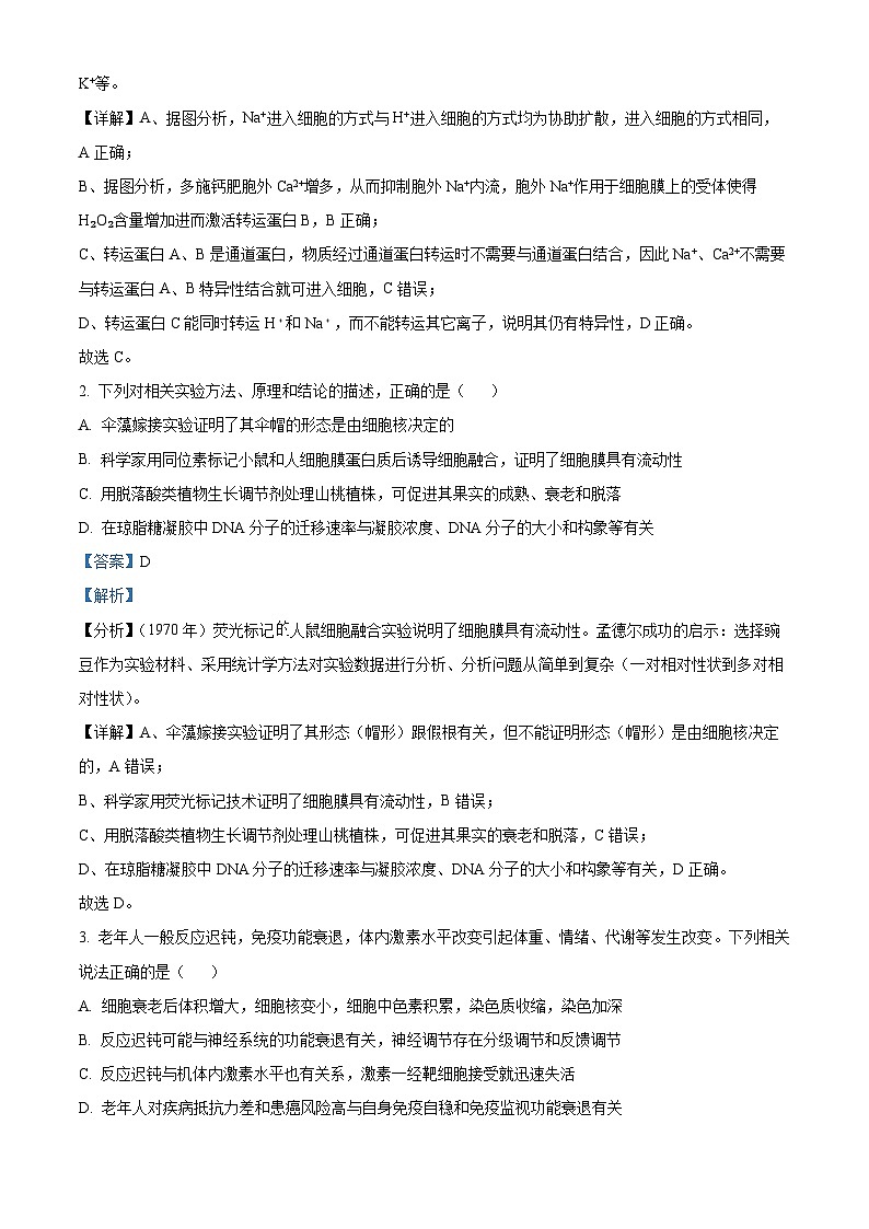 2024曲靖高三上学期第一次教学质量监测(一模)生物试题含解析02
