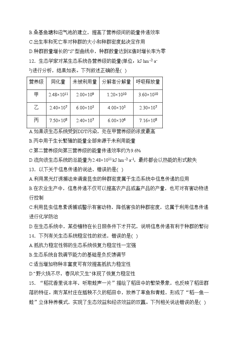 新疆喀什市2022-2023学年高二下学期期中质量监测生物试卷(含答案)第3页