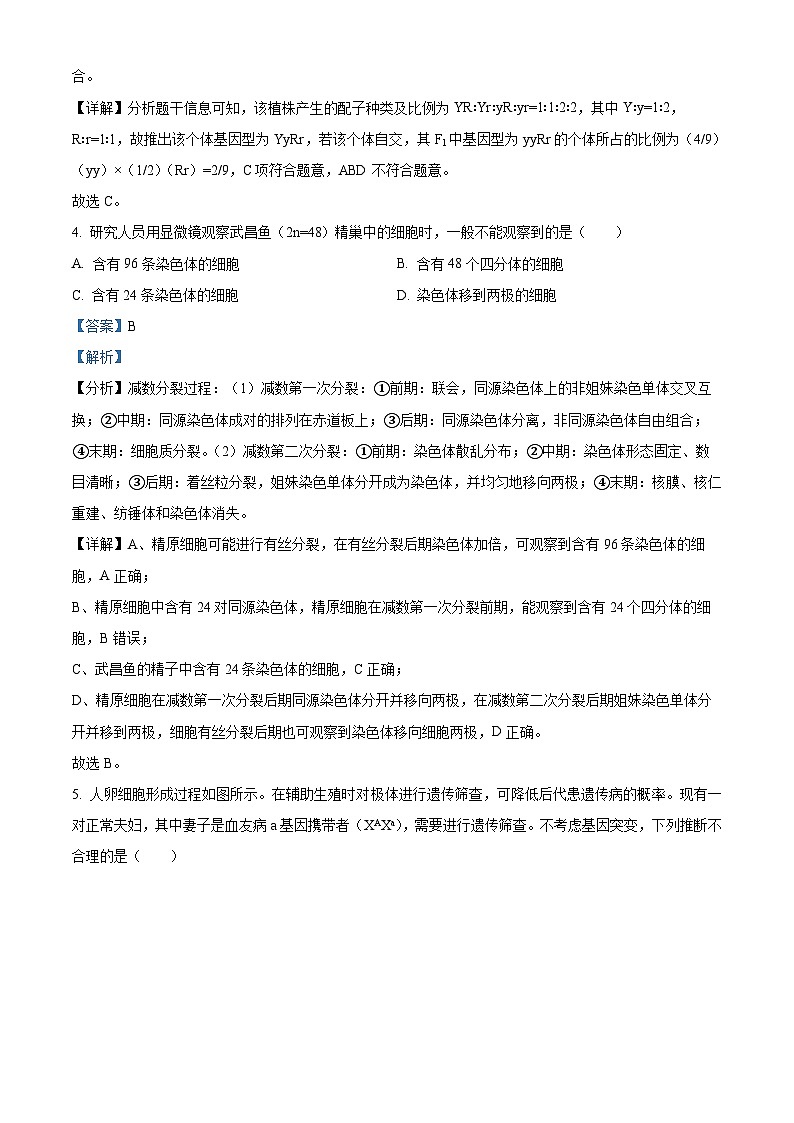 河北省邢台市2023-2024学年高一下学期期中考试生物试题(原卷版+解析版)03