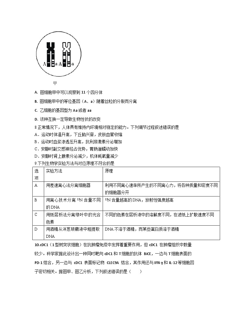 2024届江苏省盐城市伍佑中学高三下学期模拟一生物试题第3页