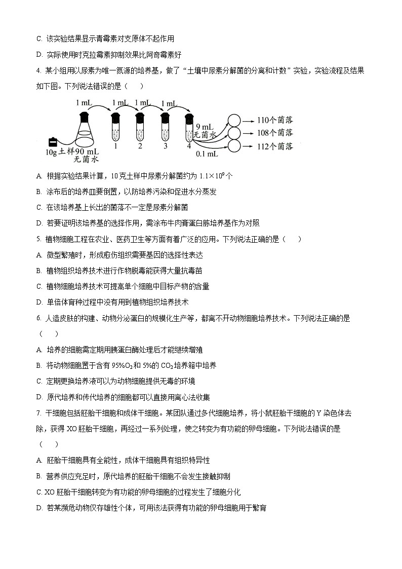 山東省菏澤市高二市區(qū)一類校期中聯(lián)考2023-2024學(xué)年高二下學(xué)期4月期中生物試題 （原卷版）第2頁