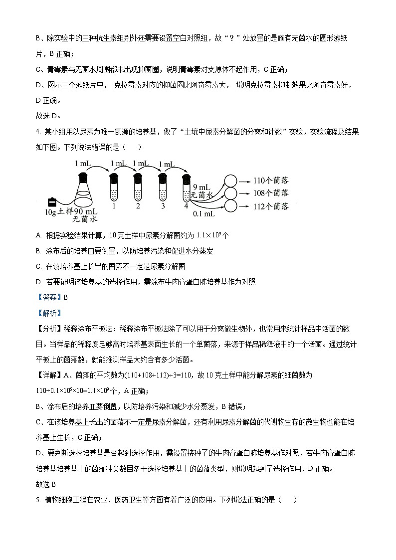 山東省菏澤市高二市區(qū)一類校期中聯(lián)考2023-2024學(xué)年高二下學(xué)期4月期中生物試題 （解析版）第3頁