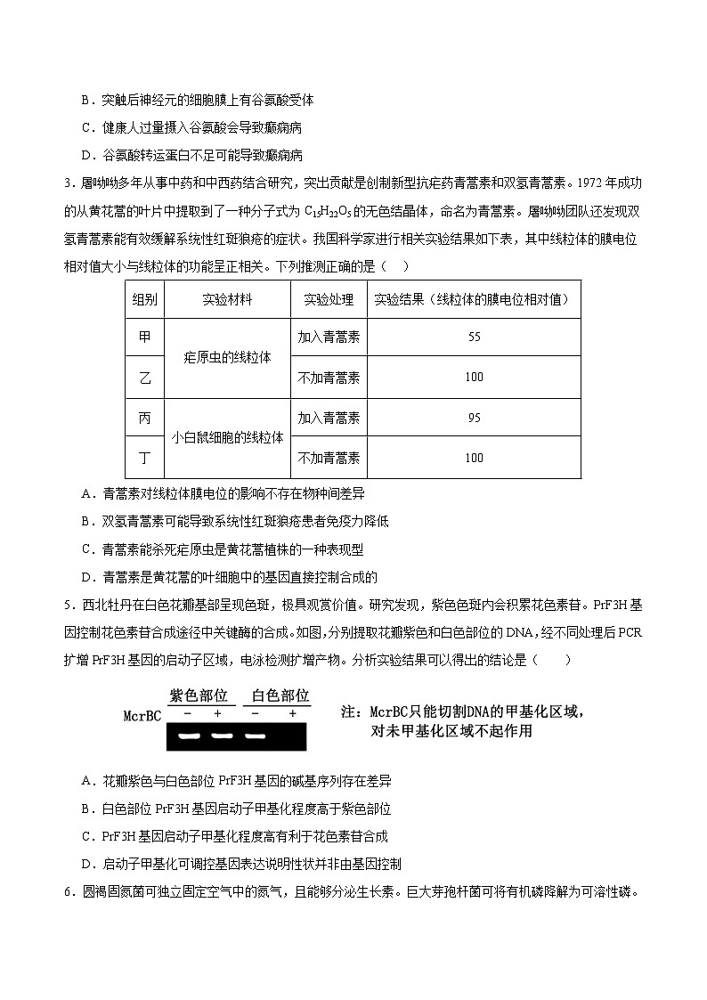 2024年高考押题预测卷—生物(全国卷新教材01)(考试版)第2页