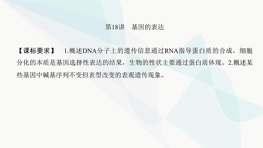 高考生物復習必修二第六單元第十八講基因的表達課件第2頁
