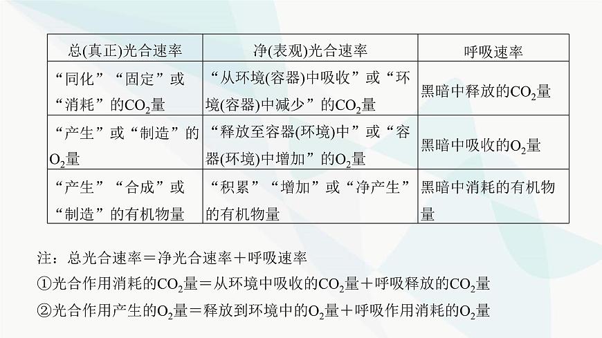 高考生物復(fù)習(xí)必修一第三單元微專題三光合速率和呼吸速率及測(cè)定方法課件第3頁(yè)