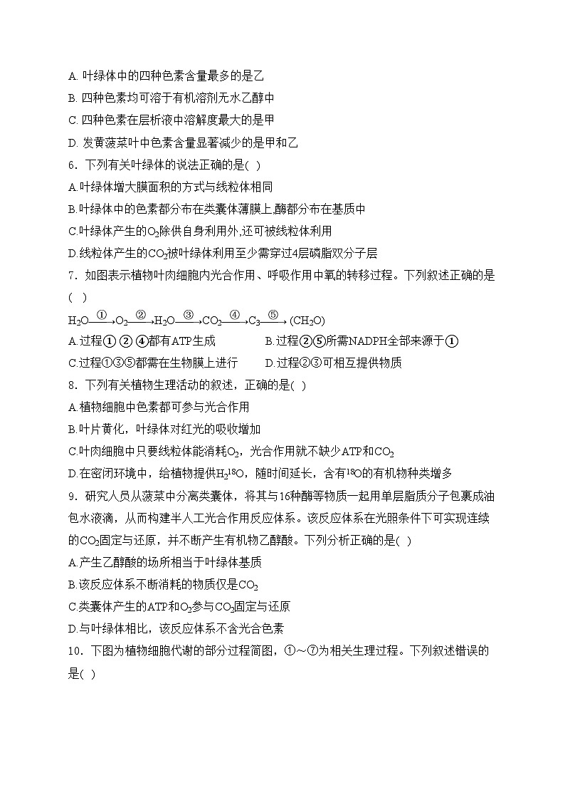 重庆市璧山来凤中学校2023-2024学年高一下学期3月月考生物试卷(含答案)第3页