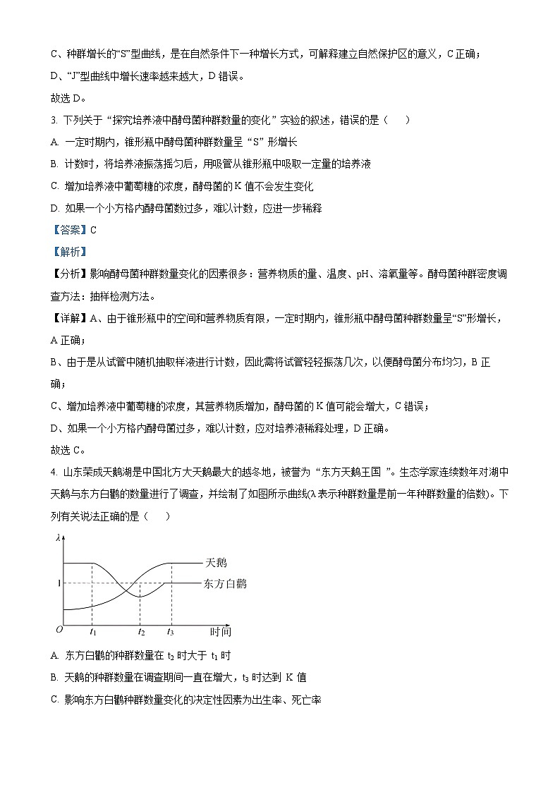 安徽省金寨县青山中学2023-2024学年高二下学期期中考试生物试题 (原卷版+解析版)02