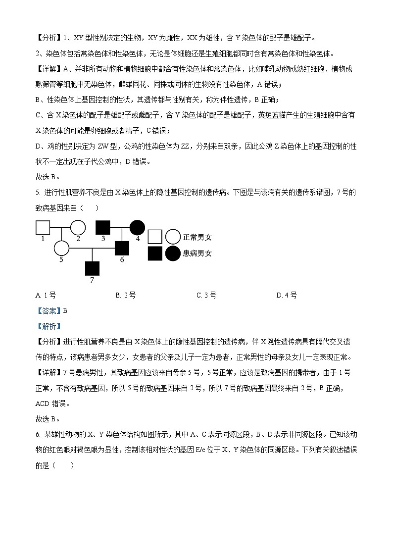 福建省龙岩市龙岩非一级达标校2023-2024学年高一下学期4月期中生物试题(解析版)第3页