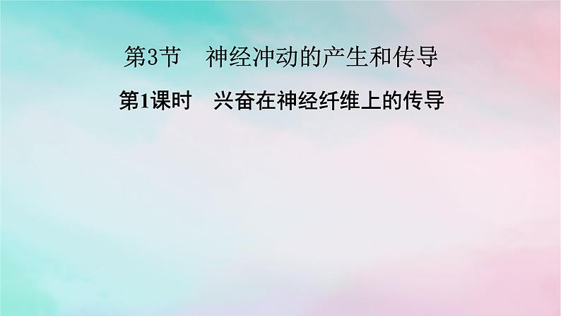 2025版新教材高中生物第2章神经调节第3节神经冲动的产生和传导第1课时兴奋在神经纤维上的传导课件新人教版选择性必修1第1页
