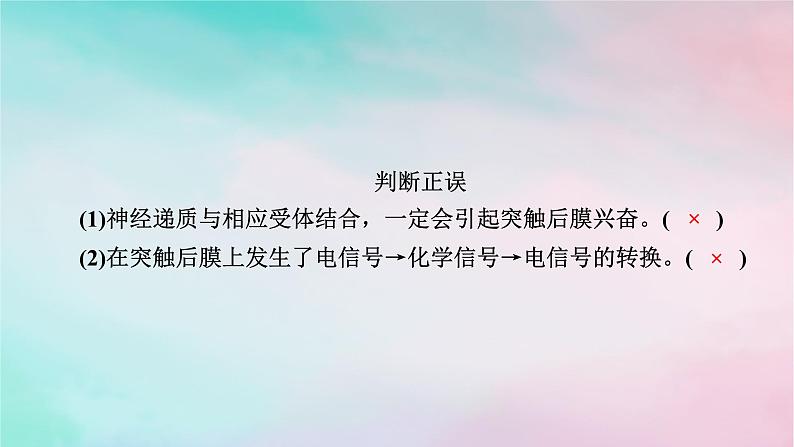 2025版新教材高中生物第2章神经调节第3节神经冲动的产生和传导第2课时兴奋在神经元之间的传递和滥用兴奋剂吸食毒品的危害课件新人教版选择性必修1第6页