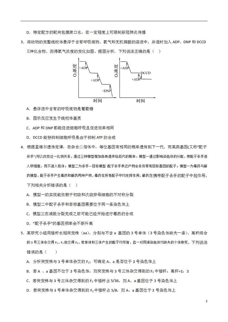 2024年高考押题预测卷—生物(山东卷02)(考试版)第2页
