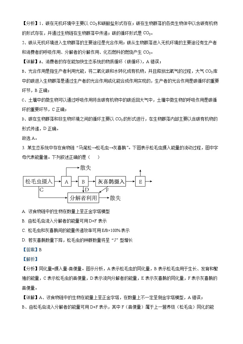 江苏省宿迁市泗阳县2023-2024学年高二下学期4月期中生物试题(解析版)第2页