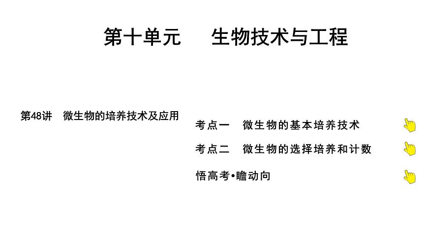 2025屆高考 一輪復(fù)習(xí) 人教版 微生物的培養(yǎng)技術(shù)及應(yīng)用 課件(多選版)第1頁(yè)