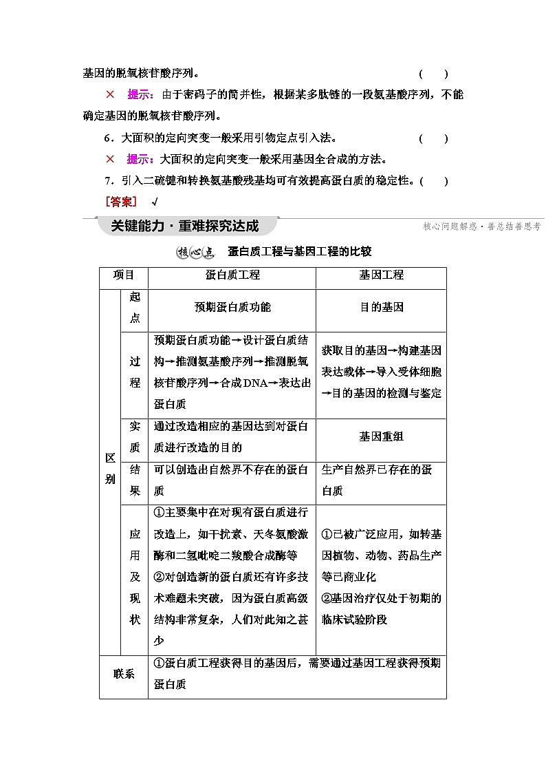 苏教版高中生物选择性必修3第3章第3节蛋白质工程学案03