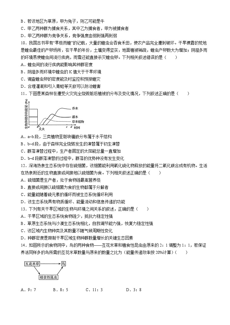 28,山西省太原市第六十六中学校2021-2022学年高二上学期期末考试生物试卷第3页