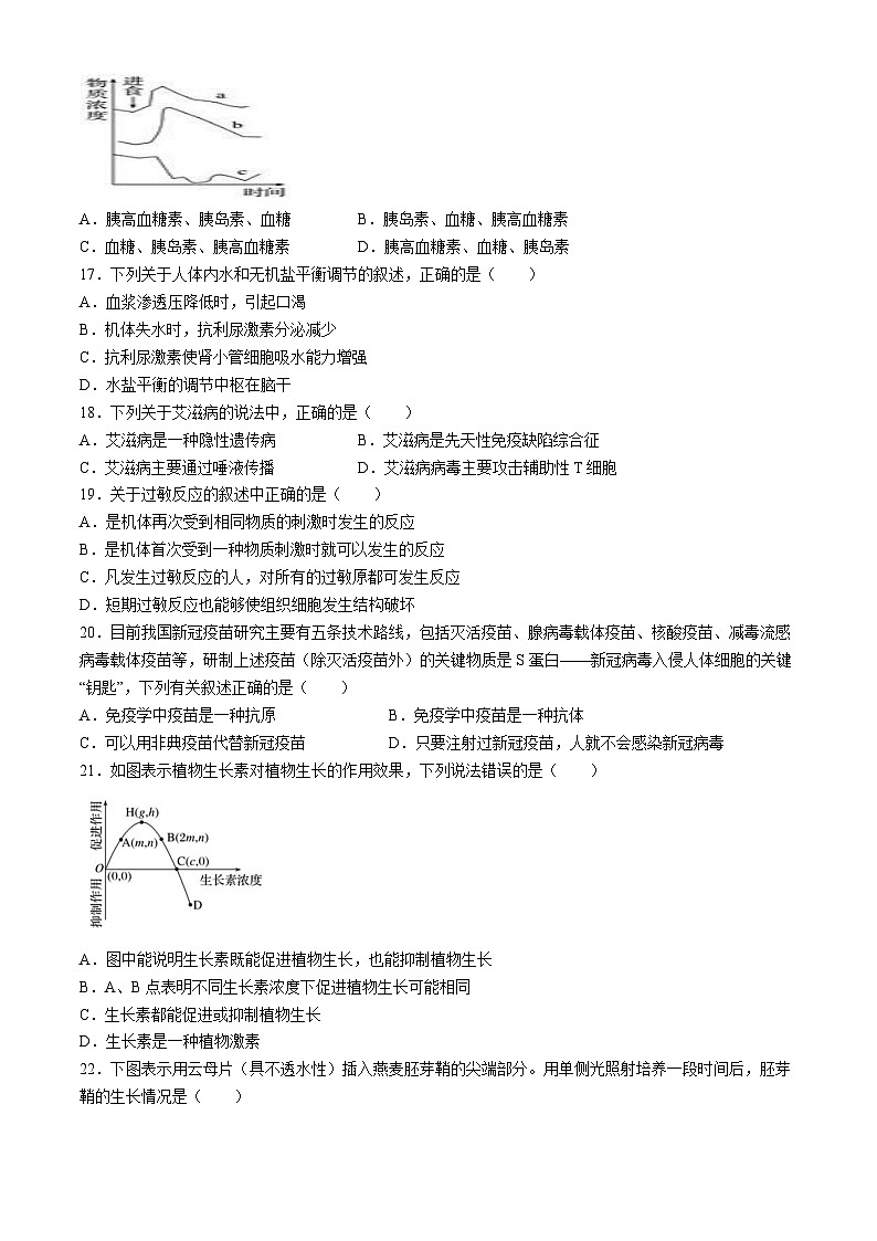 29,云南省砚山县第三高级中学2021-2022学年高二上学期期末考试生物试题(无答案)第3页