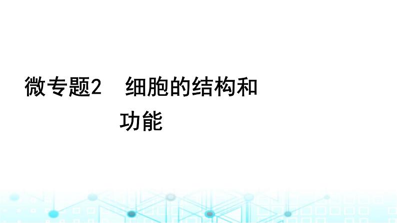 2024届高考生物考前冲刺素能提升1细胞微专题2细胞的结构和功能课件第1页