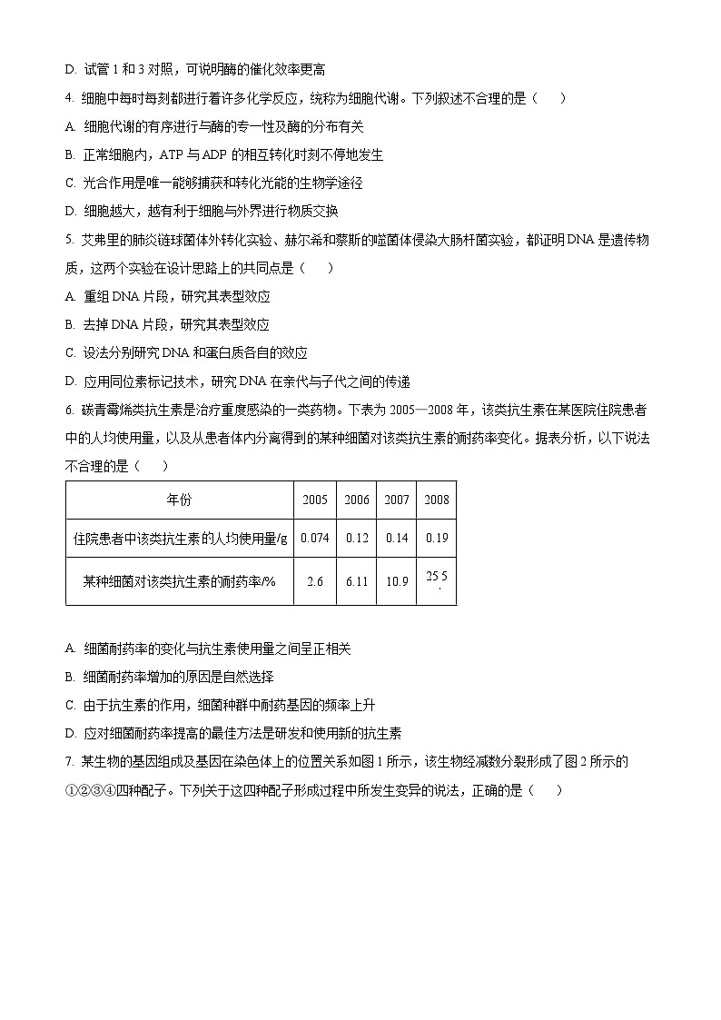 2024届贵州省毕节市高三下学期三模生物试题(原卷版)第2页