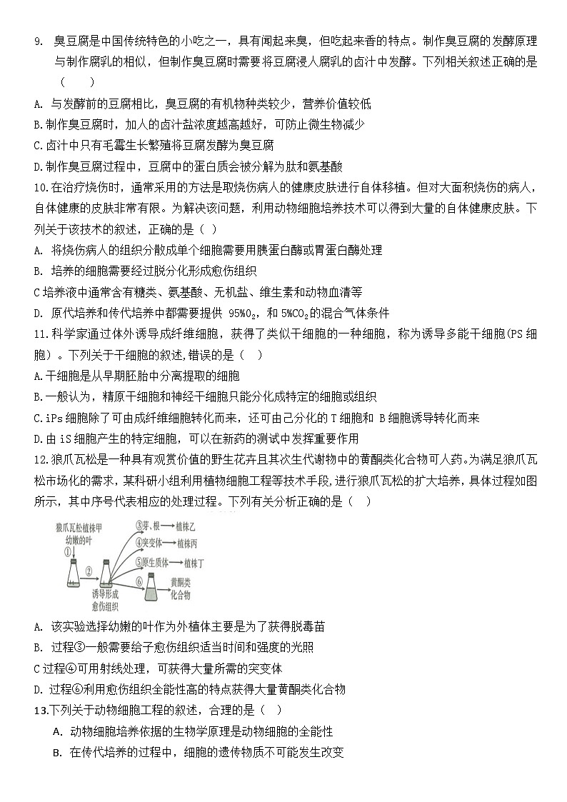 福建省漳州市华安县第一中学2023-2024学年高二下学期5月月考生物试题第3页